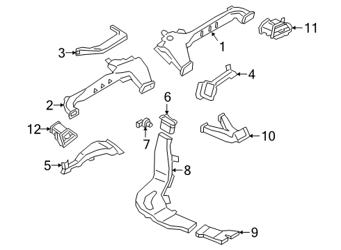 2021 BMW 330e xDrive COLD AIR DUCT RIGHT Diagram for 64225A04AB2