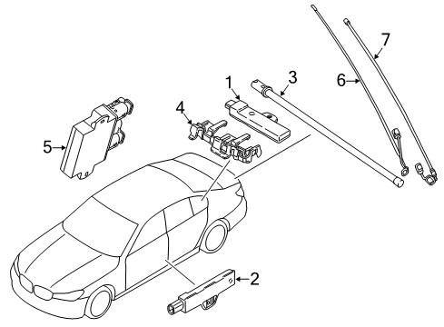 2023 BMW 540i xDrive Keyless Entry Components Diagram