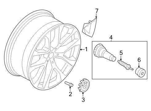 2023 BMW i7 DISC WHEEL LIGHT ALLOY GUNME Diagram for 36105A19DE3