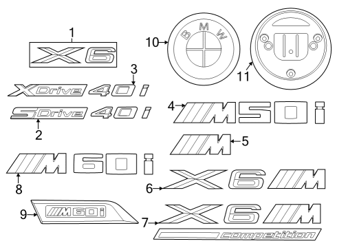 2020 BMW X6 LABEL Diagram for 51148074376