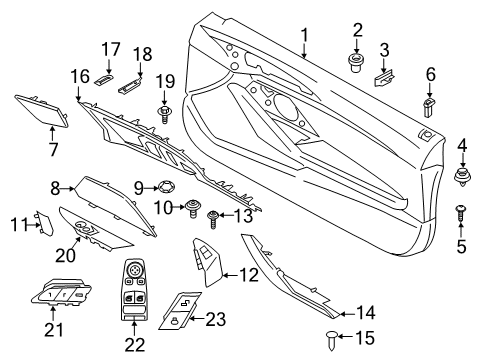 2023 BMW M8 Coupe & Convertible Interior Trim - Door Diagram