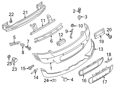 Panel, Bumper, Primed, Rear Diagram for 51129807198