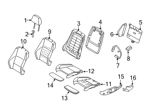 2021 BMW 230i Passenger Seat Components Diagram 1