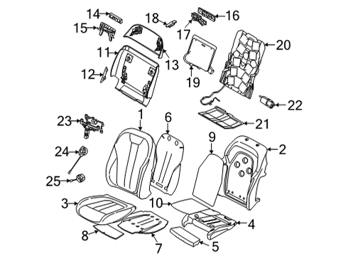 2024 BMW X6 M Front Seat Components Diagram 4