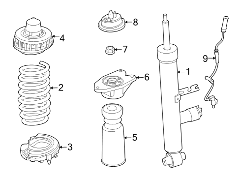 2022 BMW M440i Gran Coupe Struts & Components - Rear Diagram 1