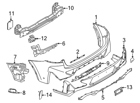 2022 BMW X4 Bumper & Components - Rear Diagram 1