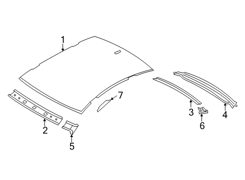 2022 BMW 750i xDrive Roof & Trim Diagram