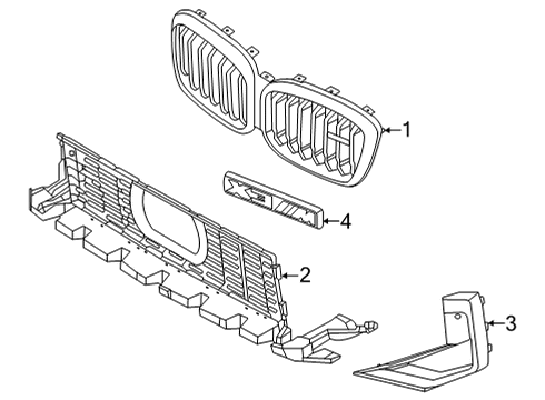 2023 BMW X3 M Grille & Components Diagram 1