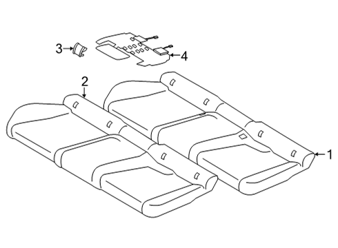 2022 BMW X6 M Rear Seat Components Diagram 3