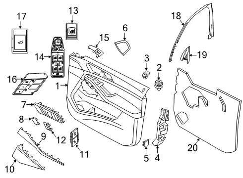 2023 BMW X7 DRIVE POWER WINDOW RIGHT REA Diagram for 61355A53094