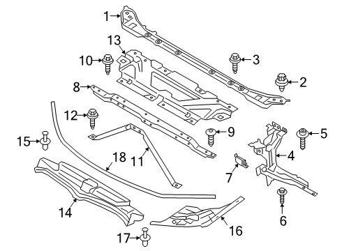 2022 BMW 330i xDrive Radiator Support Diagram