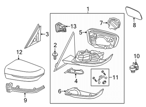 2021 BMW 430i xDrive MIRROR ELECTRONICS, RIGHT Diagram for 67135A3DB24