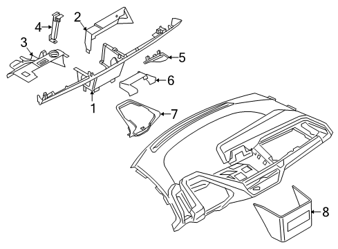 2021 BMW i3 Cluster & Switches, Instrument Panel Diagram 3