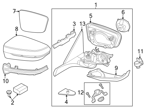 2022 BMW 840i xDrive Gran Coupe Mirrors Diagram