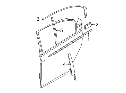 2021 BMW 530e Exterior Trim - Rear Door Diagram