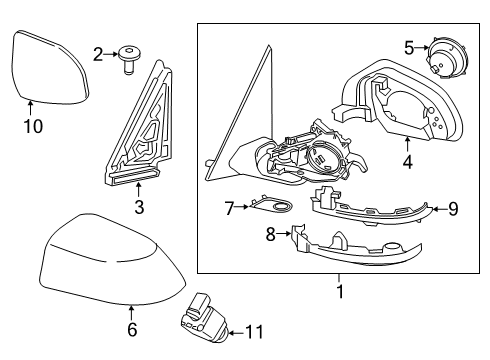 2022 BMW X5 Outside Mirrors Diagram 2