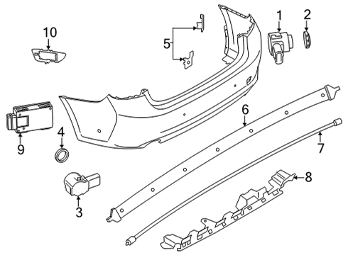 2023 BMW 228i Gran Coupe Electrical Components - Rear Bumper Diagram 2