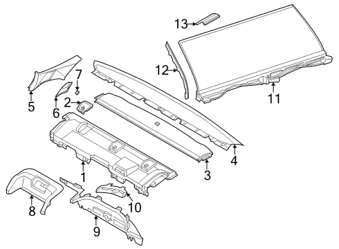 2024 BMW 750e xDrive Interior Trim - Rear Body Diagram 1