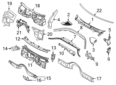 2023 BMW 330e xDrive Cowl Diagram