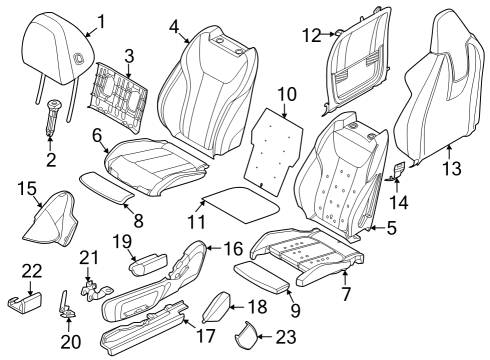 2024 BMW 430i xDrive Gran Coupe Driver Seat Components Diagram 2