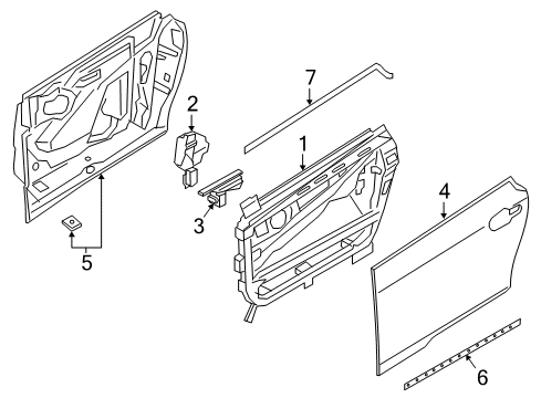 2021 BMW i3 Door & Components, Exterior Trim Diagram 1