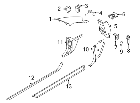 2021 BMW 230i Interior Trim - Pillars Diagram 2