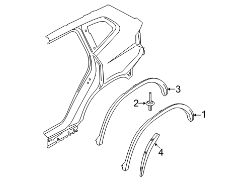 2022 BMW X4 Exterior Trim - Quarter Panel Diagram