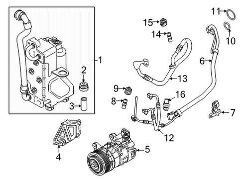 2024 BMW X6 M KLIMAKONDENSATOR Diagram for 64535A245D9