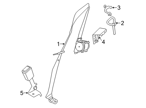 2021 BMW i3s Rear Seat Belts Diagram