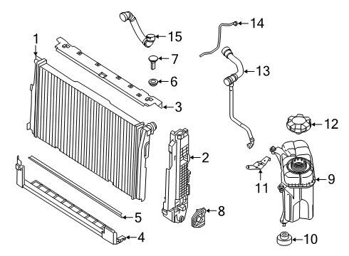 2021 BMW M2 Radiator & Components Diagram 2