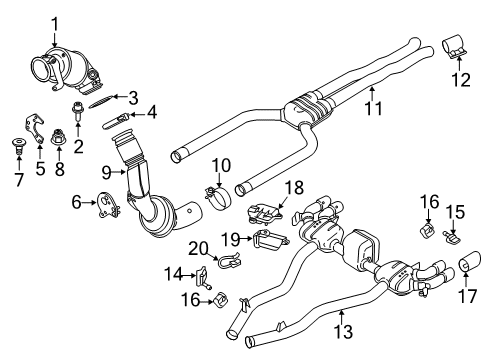 2023 BMW M5 Exhaust Components Diagram