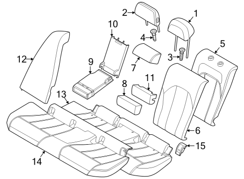 2023 BMW i4 Rear Seat Components Diagram 1