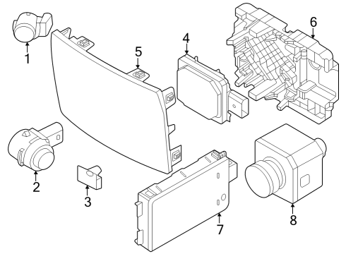 2024 BMW X1 Electrical Components - Front Bumper Diagram 3