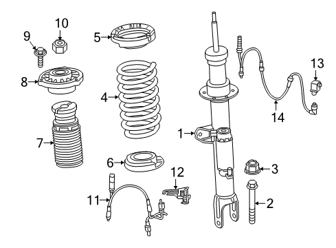 2023 BMW 540i xDrive Struts & Components - Front Diagram 1