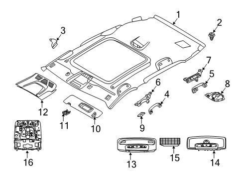 2021 BMW X2 Interior Trim - Roof Diagram 1