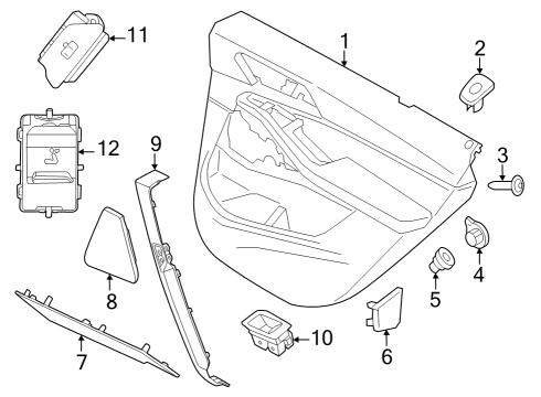 2024 BMW iX Interior Trim - Rear Door Diagram