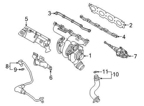 2023 BMW 230i Turbocharger & Components Diagram