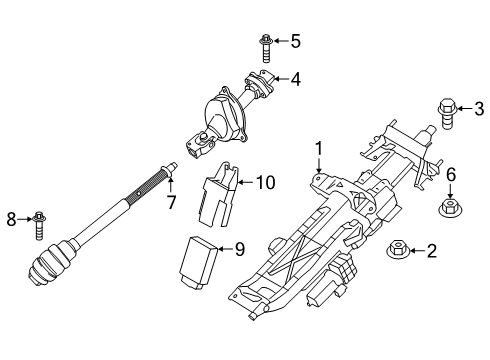 2021 BMW M850i xDrive Steering Column & Wheel, Steering Gear & Linkage Diagram 2