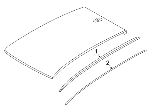 2023 BMW X2 Exterior Trim - Roof Diagram 1