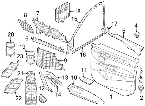 2024 BMW X1 DECORATIVE TRIM WOOD EUCALYP Diagram for 51415A6CC18