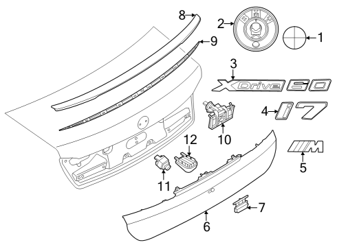 2023 BMW i7 REAR SPOILER PRIMED Diagram for 51125A3B399