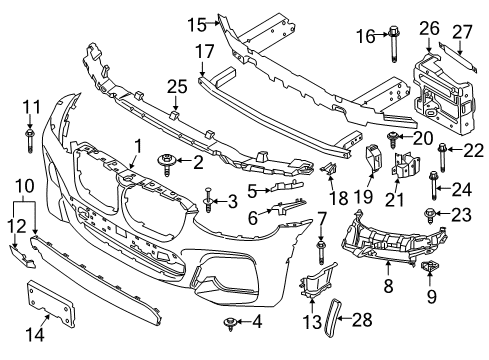 2021 BMW X3 M Bumper & Components - Front Diagram 4