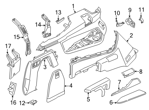 2024 BMW X7 LUGGAGE COMPT.TRIM PANEL UPP Diagram for 51475A35C67