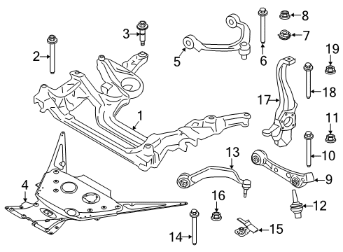 2024 BMW M8 Front Suspension Components Diagram