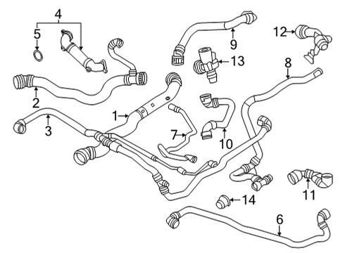 2023 BMW X4 Radiator Hoses Diagram 1