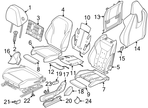 2023 BMW 430i xDrive Gran Coupe Passenger Seat Components Diagram 1