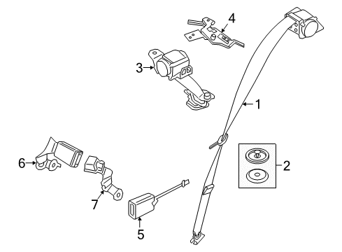 2024 BMW X1 BELT BUCKLE, CENTER REAR Diagram for 52209493640