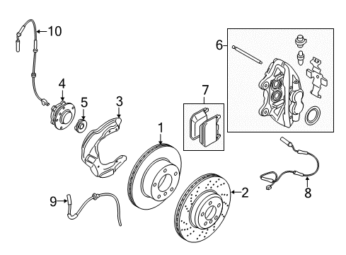 2021 BMW 230i xDrive Front Brakes Diagram 1