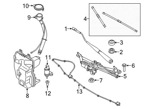 2017 BMW X1 LINKAGE FOR WIPER SYSTEM WIT Diagram for 61615A36E69