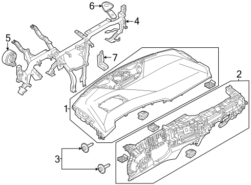 2023 BMW X1 INSTRUMENT PANEL SENSATEC HU Diagram for 51459633916